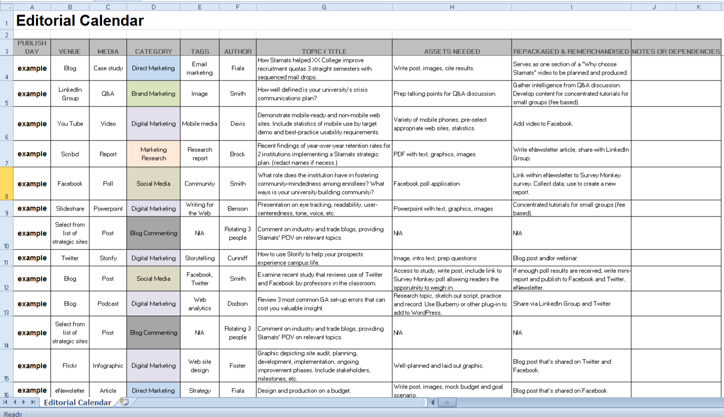 Social Media Editorial Calendar Template Excel from diverseachievements.com